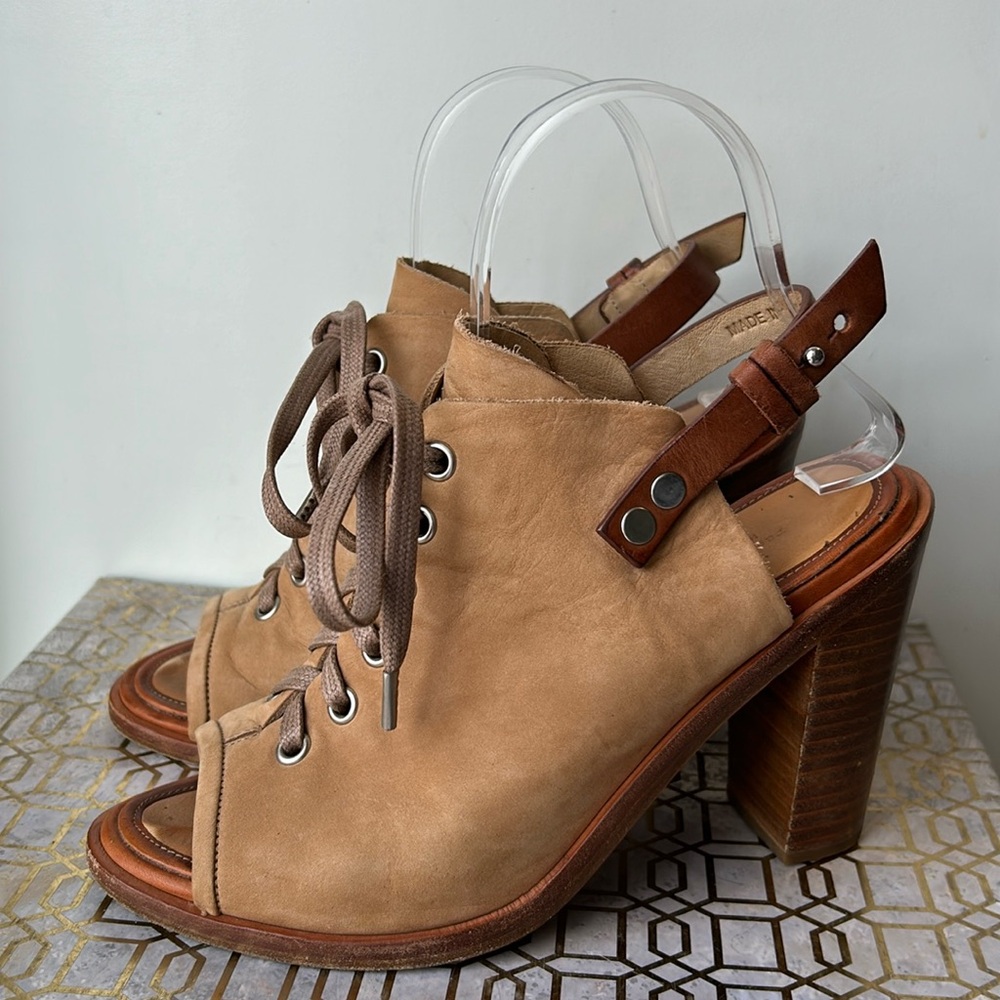 Rag & Bone Trafford Lace Up Peep Toe Heels Women's size 7.5